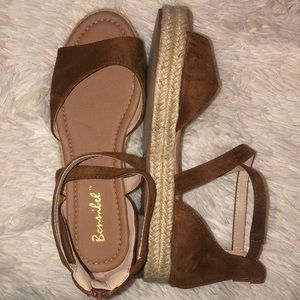 Bonnibel Tan Suede Open Toe Espadrille Sandals